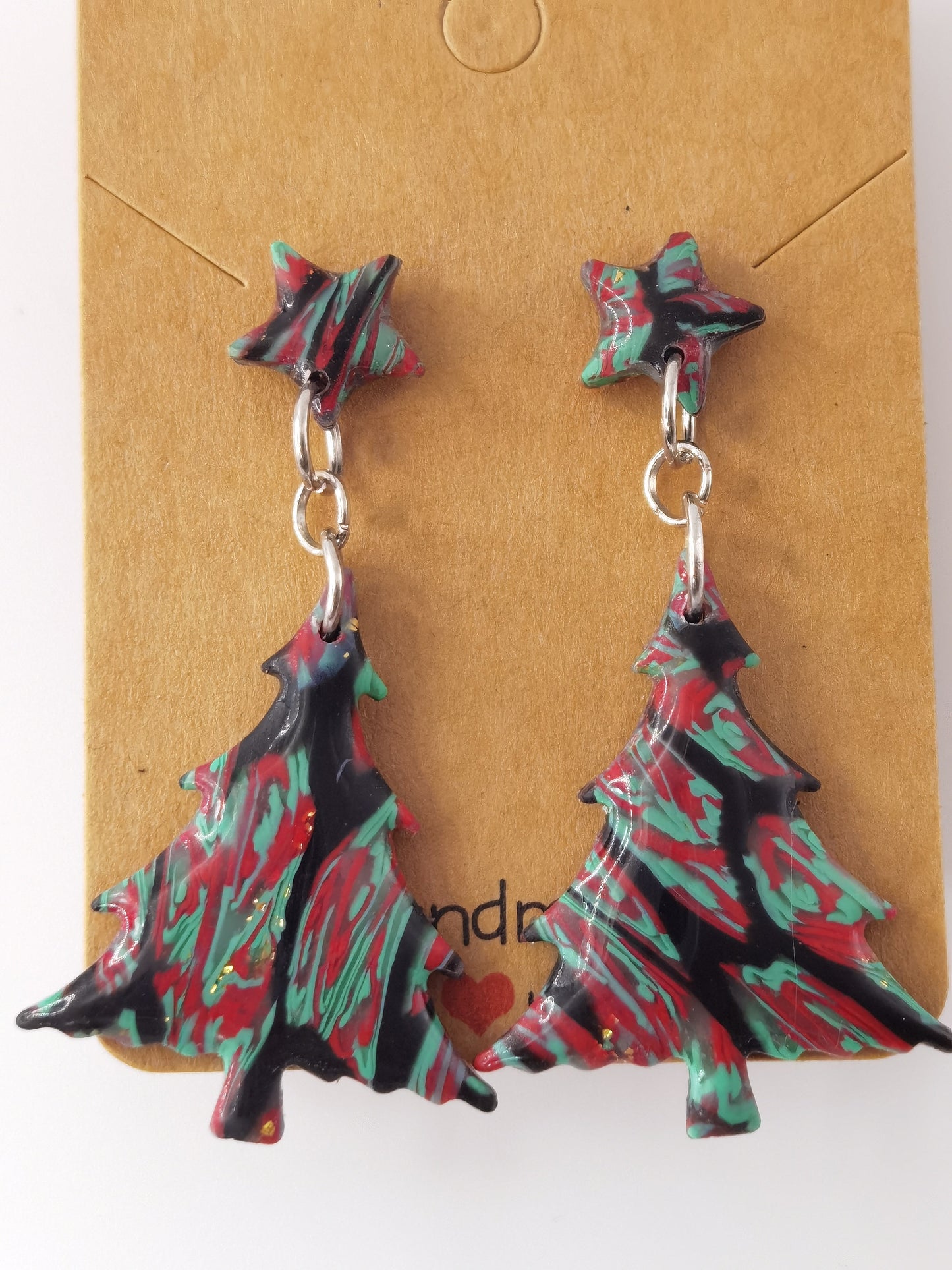 CCC Polymer Earrings Black / Green / Red