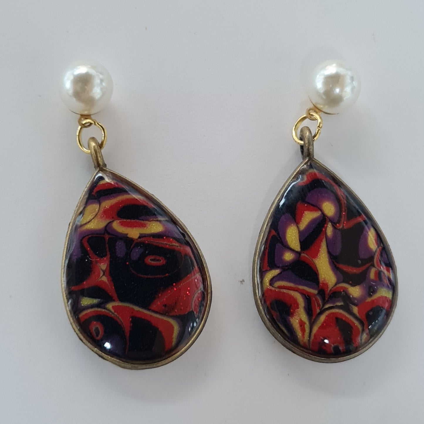 CCC Polymer Earrings Framed Teardrop