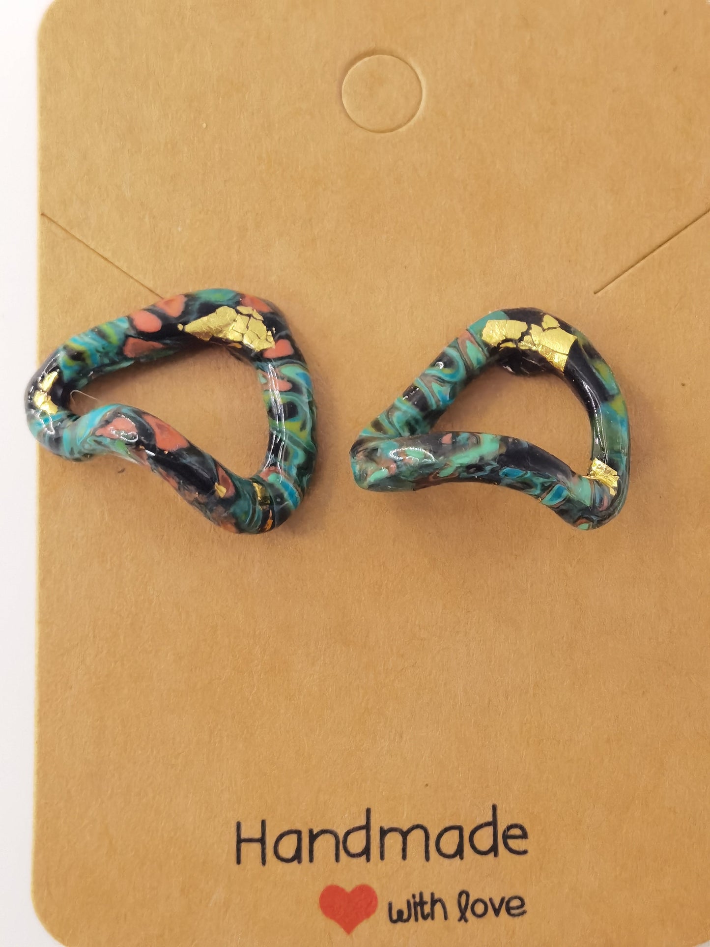 CCC Polymer Earrings Green / Red / Black