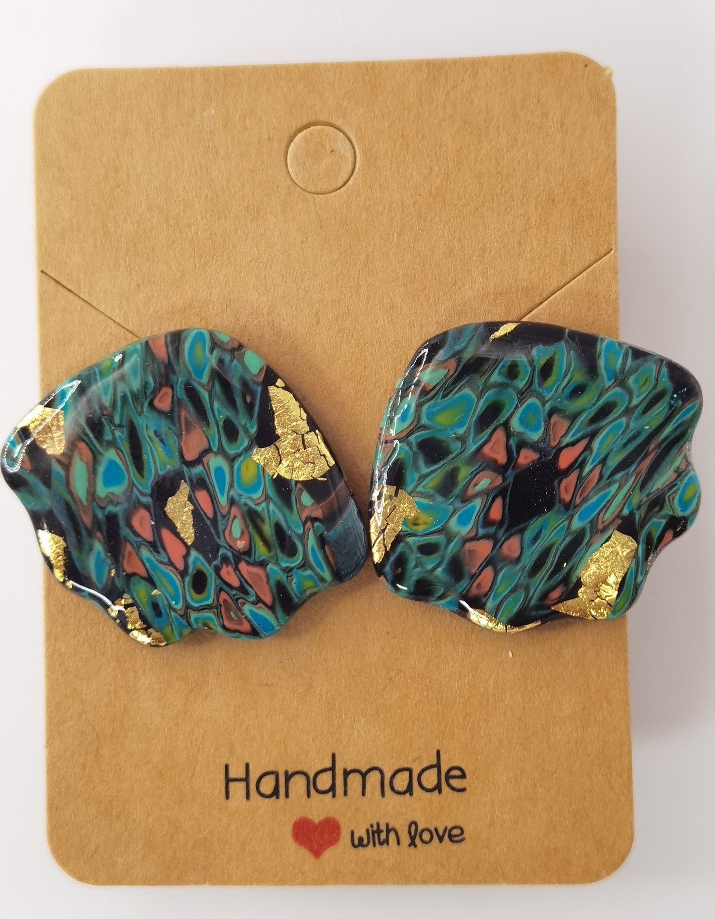 CCC Polymer Earrings Green / Red / Black