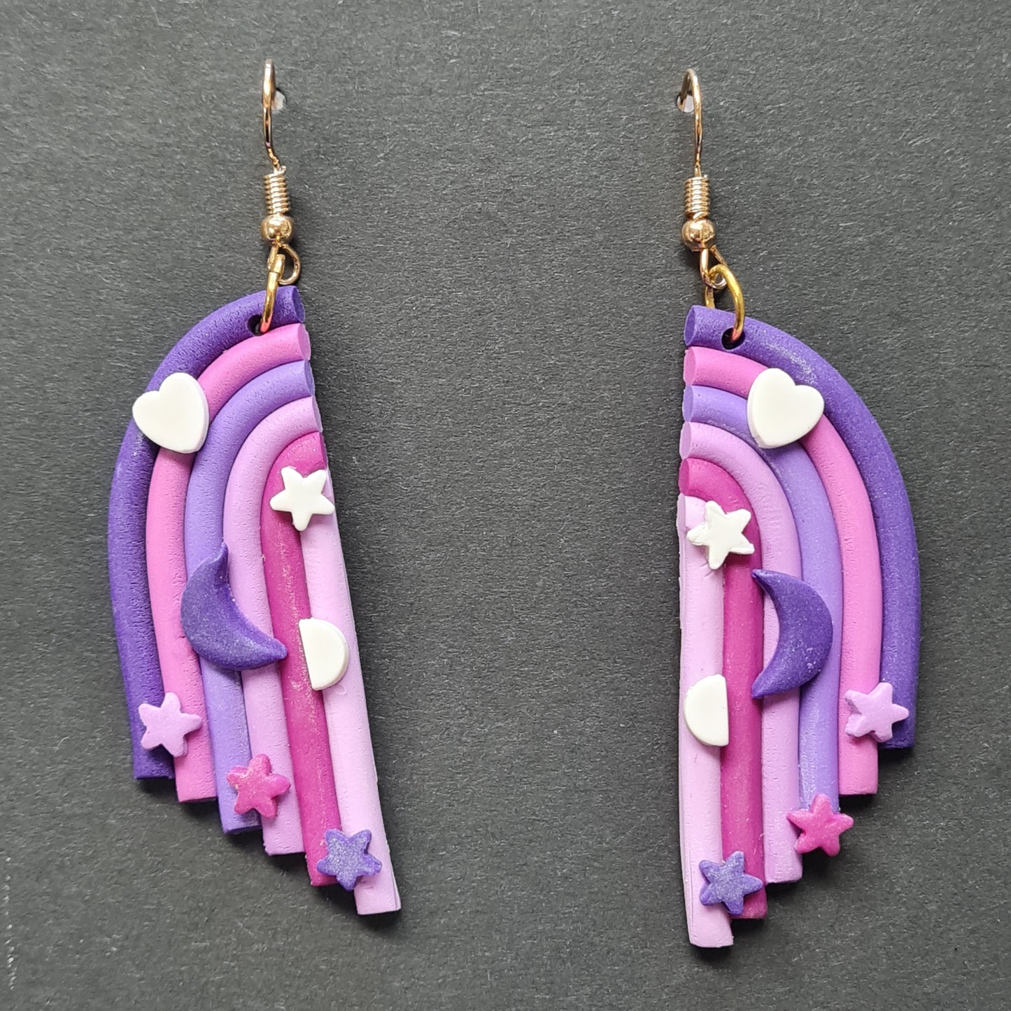 CCC Polymer Earrings Purple Fairy Door