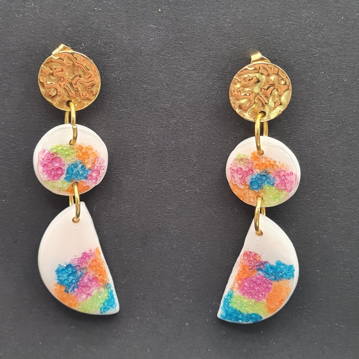 CCC Polymer Earrings Bubbly Pink & Green