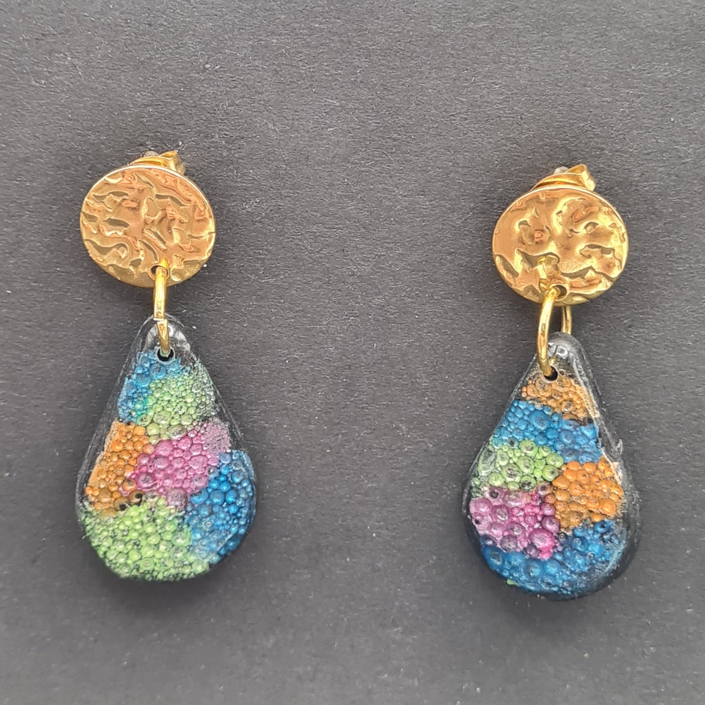 CCC Polymer Earrings Bubbly Pink & Green