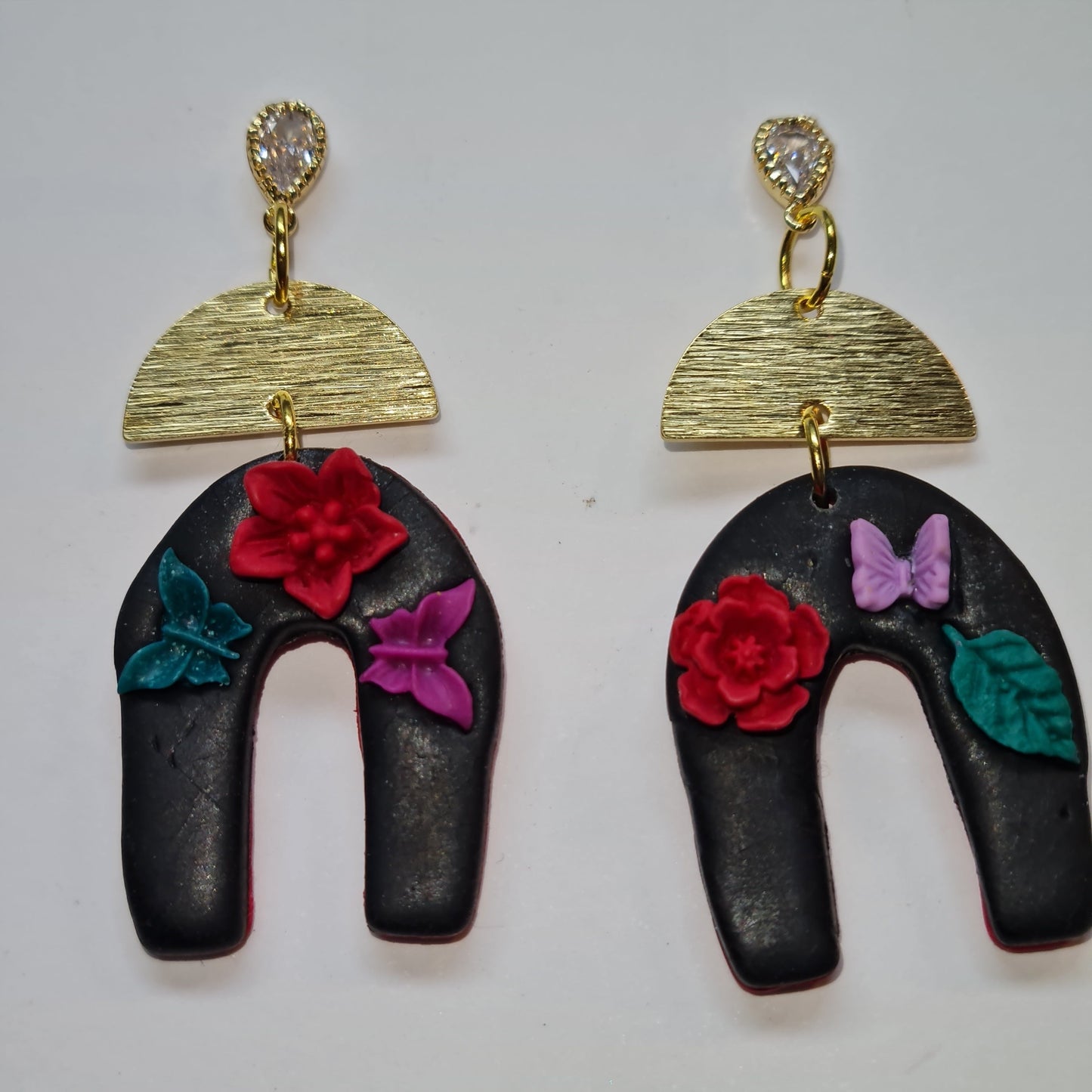 CCC Polymer Earrings Flower Pallette