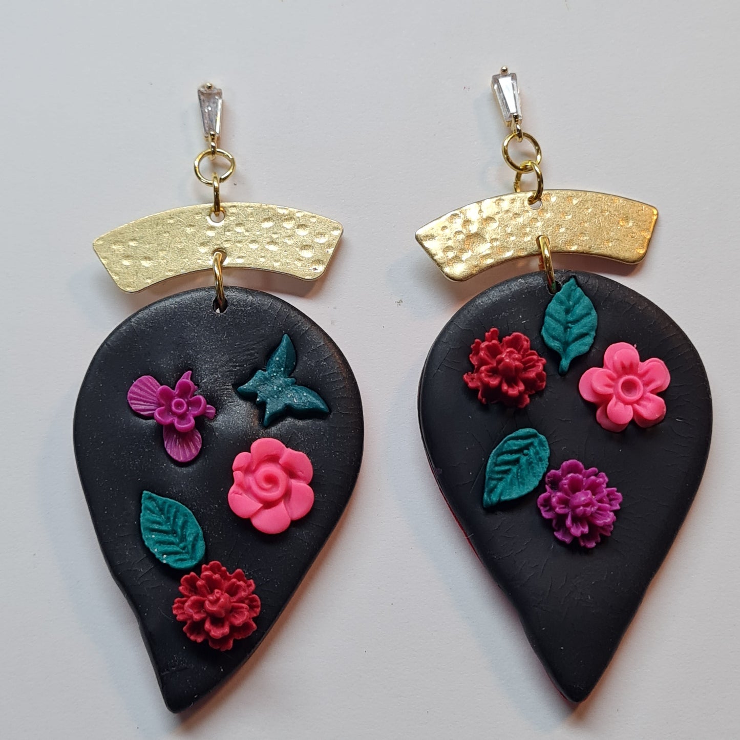 CCC Polymer Earrings Flower Pallette