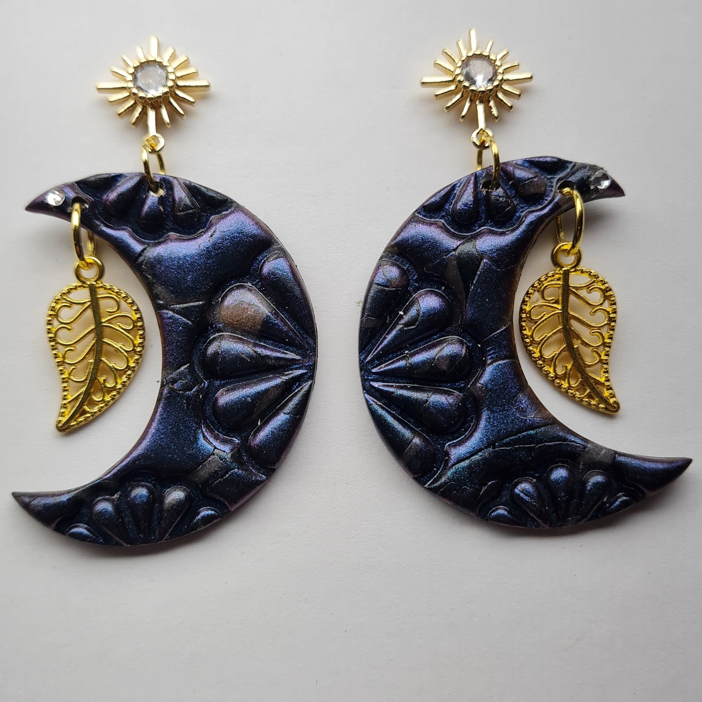 CCC Polymer Earrings Blue & Gold
