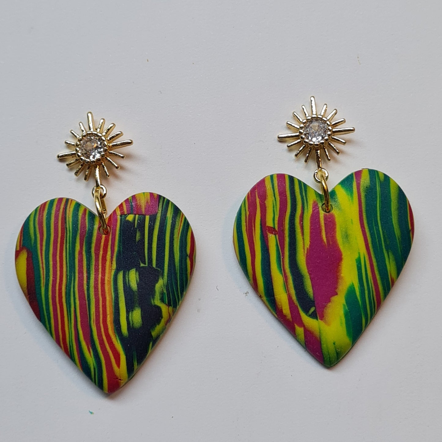 CCC Polymer Earrings Green / Red