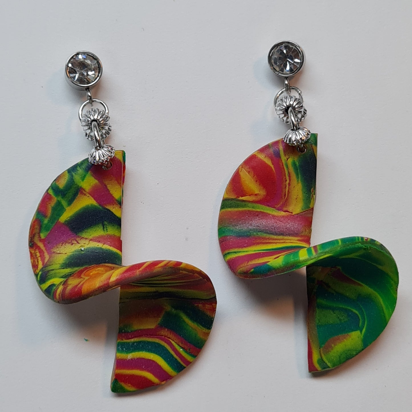 CCC Polymer Earrings Circular Swirl