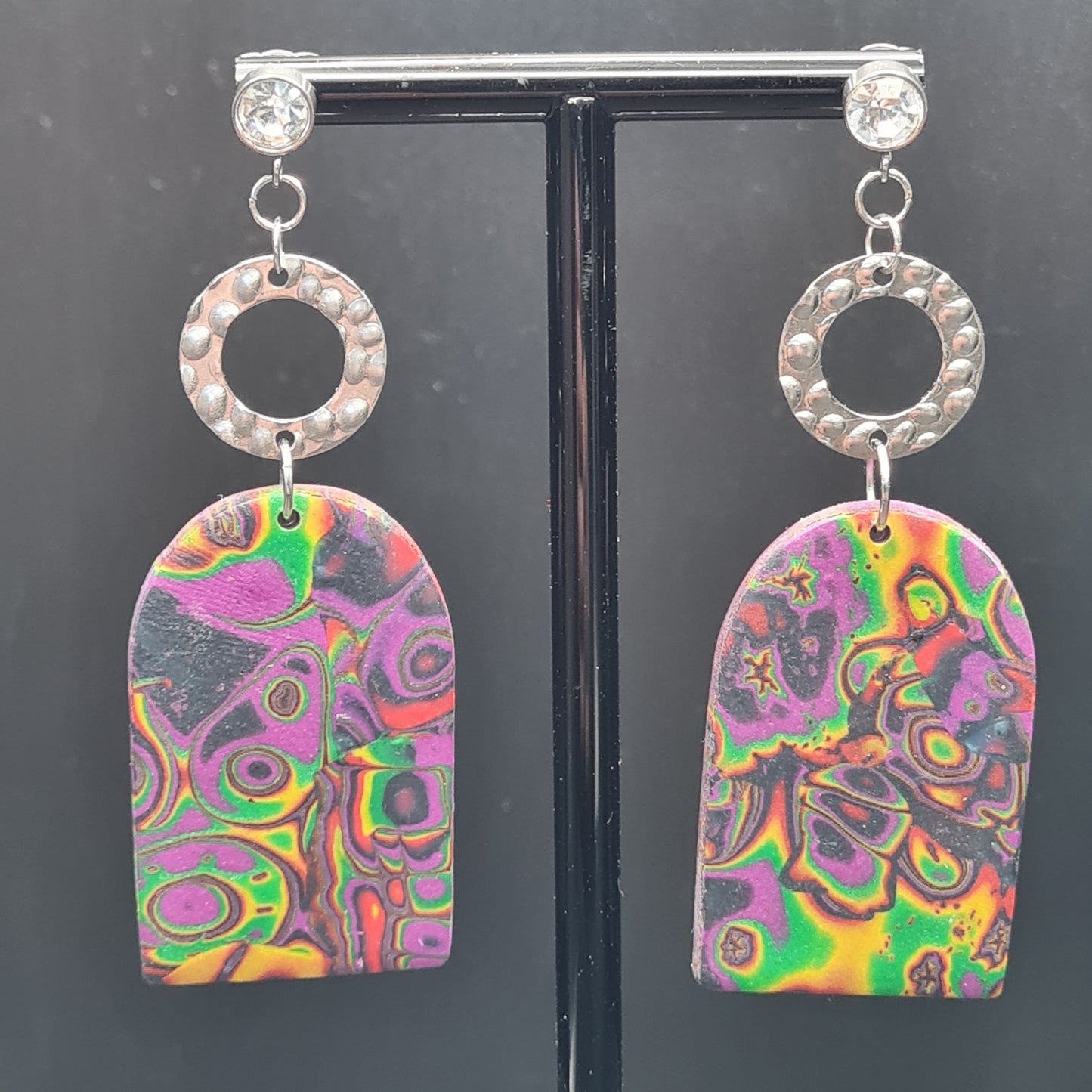 CCC Polymer Earrings Psychedelic Shades