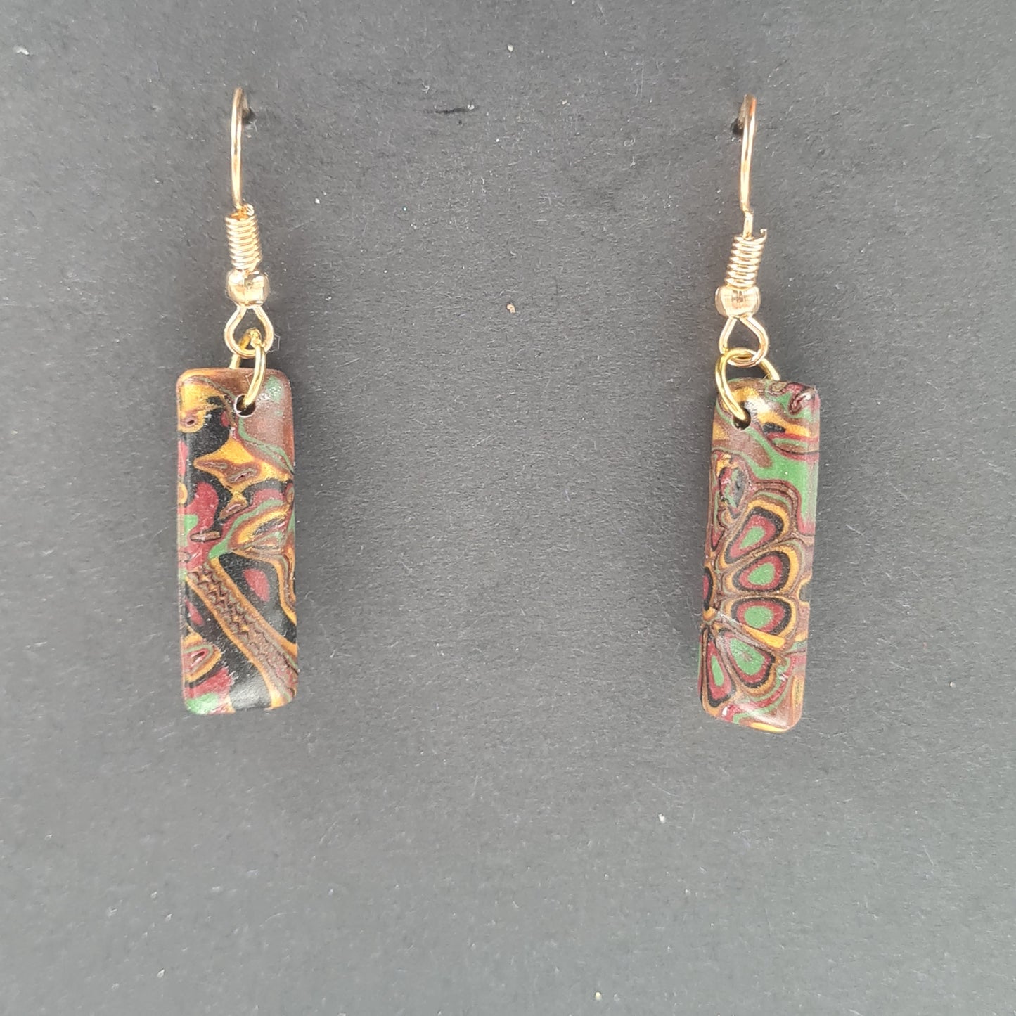 CCC Polymer Earrings Terracotta / Orange / Green