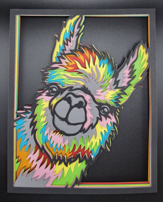 Layered Paper 3D laser cut Llama