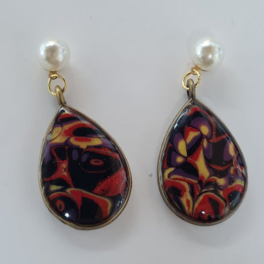 CCC Polymer Earrings Framed Teardrop