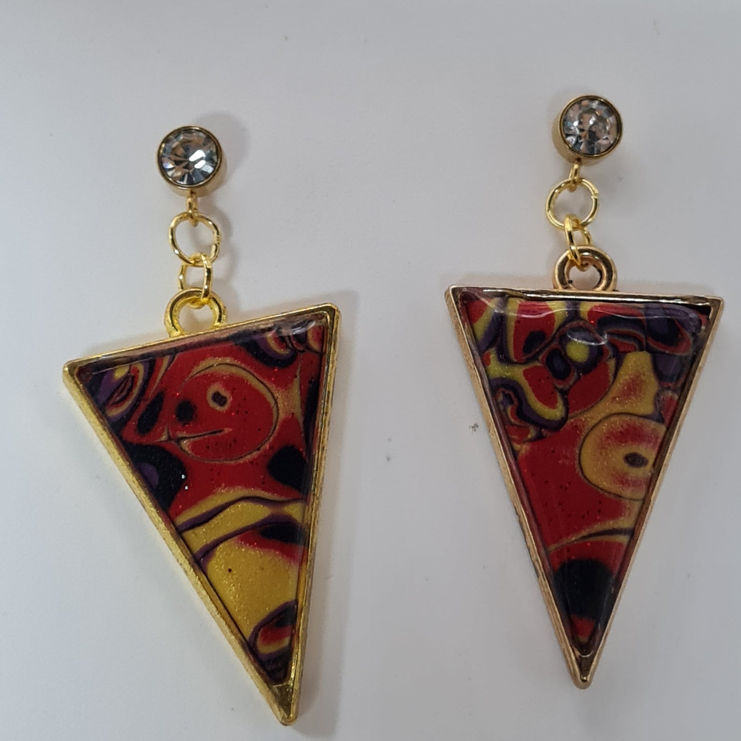 CCC Polymer Earrings Framed Triangle