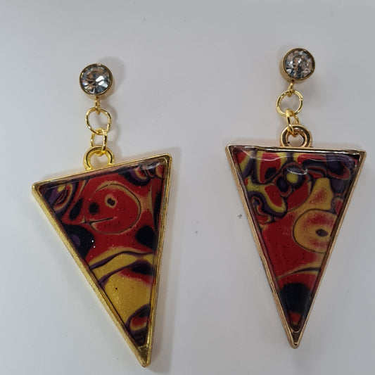 CCC Polymer Earrings Framed Triangle