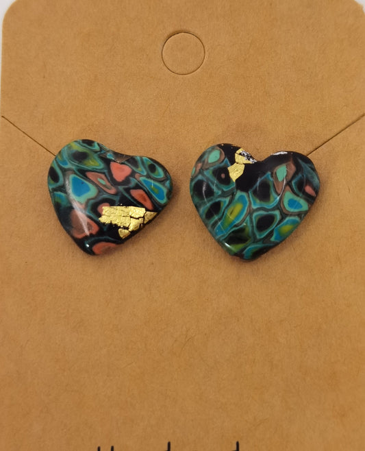 CCC Polymer Earrings Green / Red