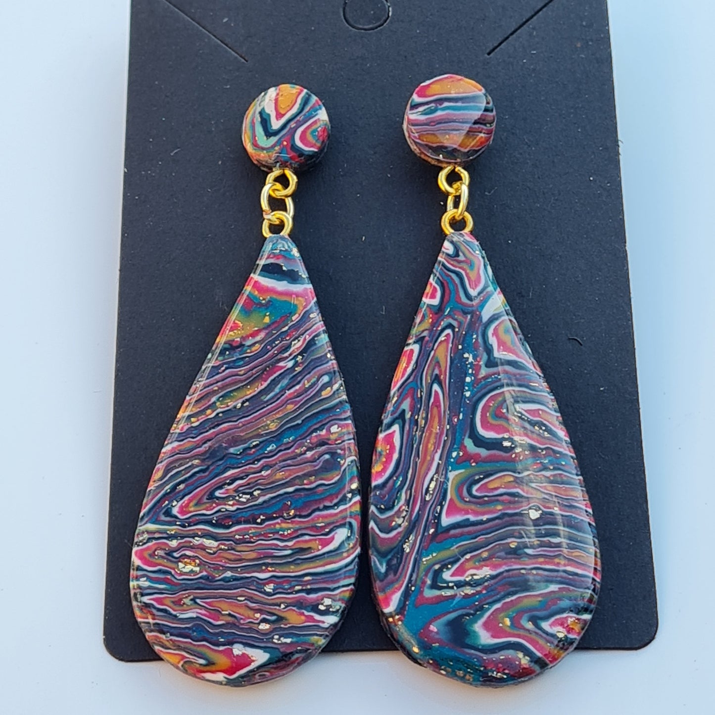 CCC Polymer Earrings Fine Colourful Wavy