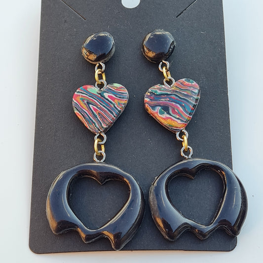 CCC Polymer Earrings Fine Colourful Wavy