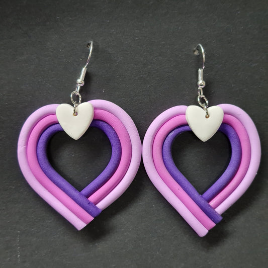CCC Polymer Earrings Purple Shades