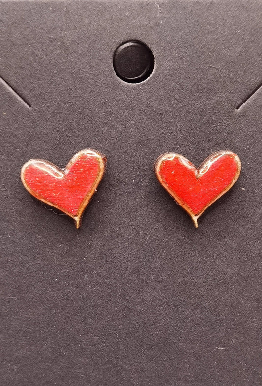 Red Heart Studs