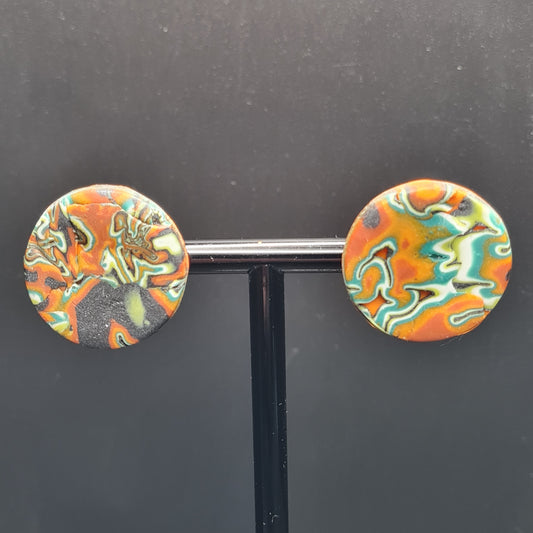 CCC Polymer Earrings Agate Orange