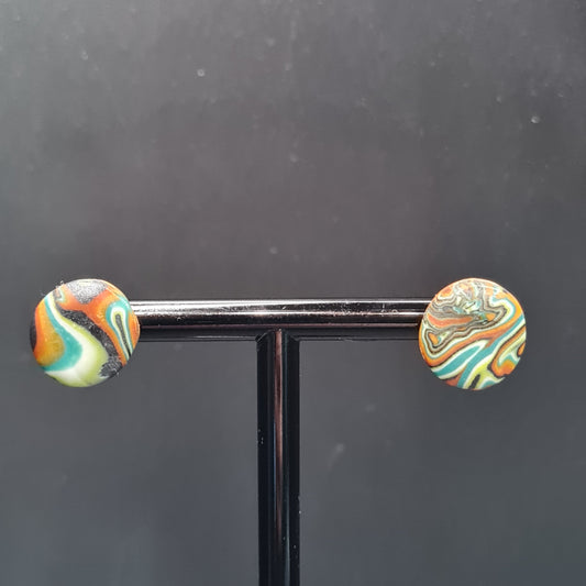 CCC Polymer Earrings Agate Orange