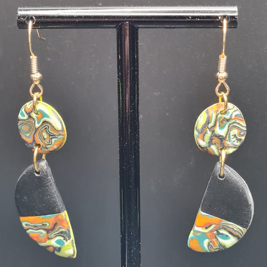 CCC Polymer Earrings Agate Orange