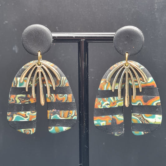 CCC Polymer Earrings Agate Orange