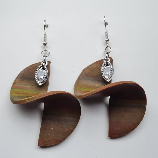 CCC Polymer Earrings Circular Swirl