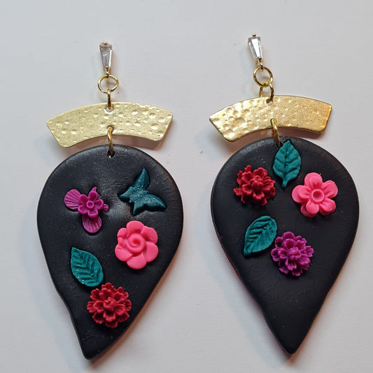 CCC Polymer Earrings Flower Pallette