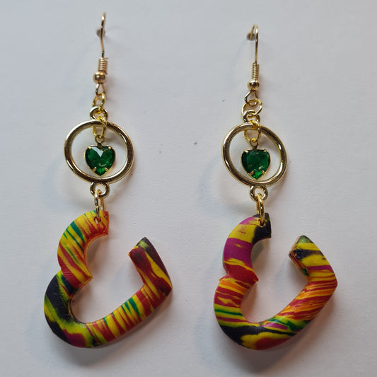 CCC Polymer Earrings Green / Red