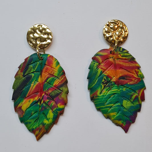 CCC Polymer Earrings Green / Red