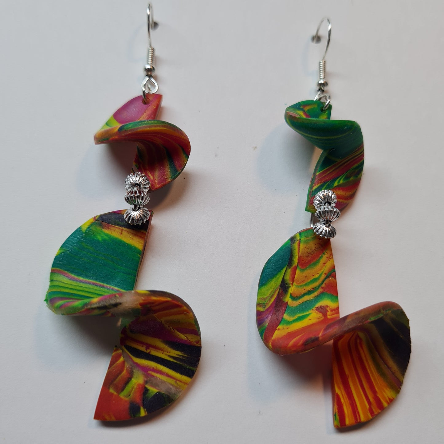 CCC Polymer Earrings Green / Red
