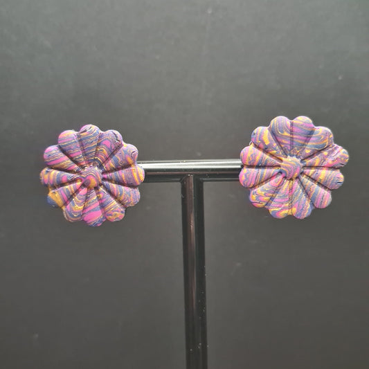 CCC Polymer Earrings Pink / Navy / Gold