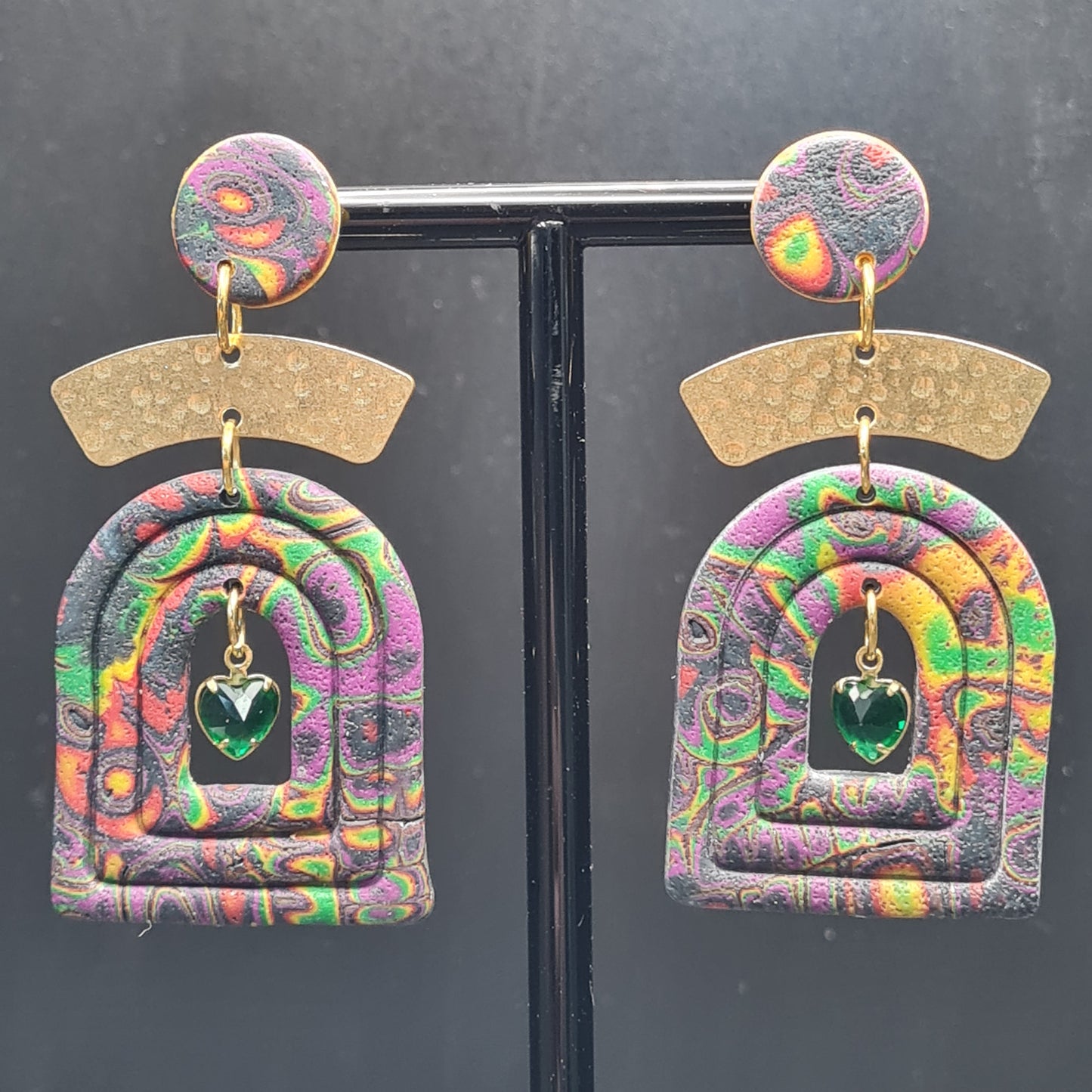CCC Polymer Earrings Psychedelic Shades
