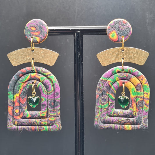 CCC Polymer Earrings Psychedelic Shades