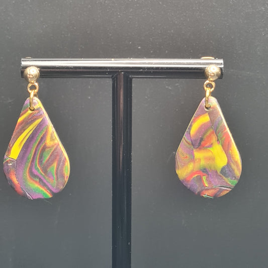 CCC Polymer Earrings Agate Orange