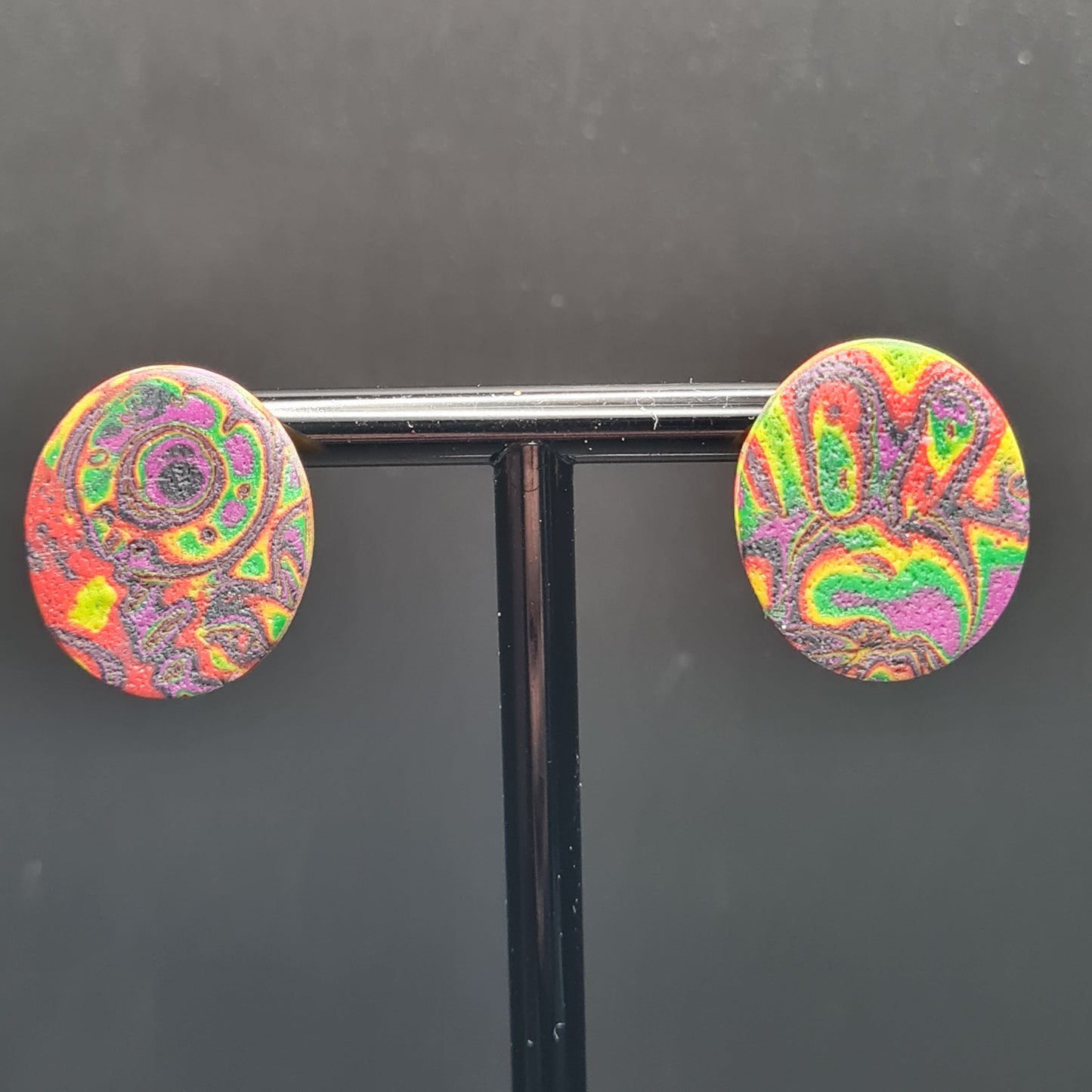 CCC Polymer Earrings Psychedelic Shades