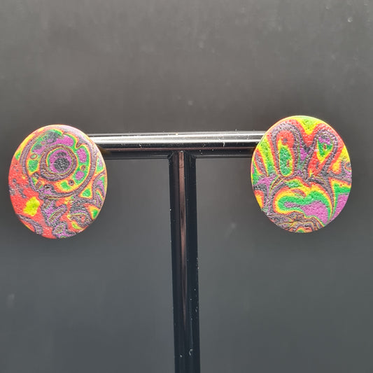 CCC Polymer Earrings Psychedelic Shades