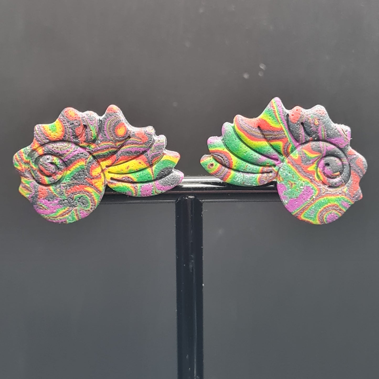 CCC Polymer Earrings Psychedelic Shades