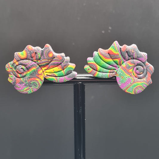 CCC Polymer Earrings Psychedelic Shades