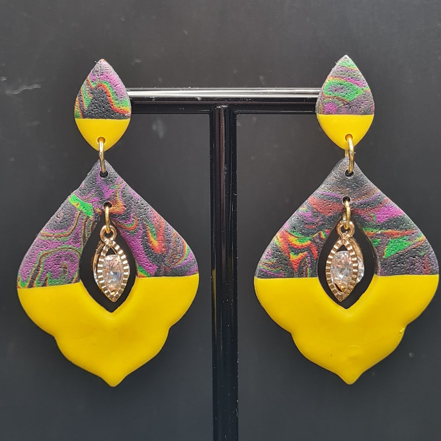 CCC Polymer Earrings Psychedelic Shades