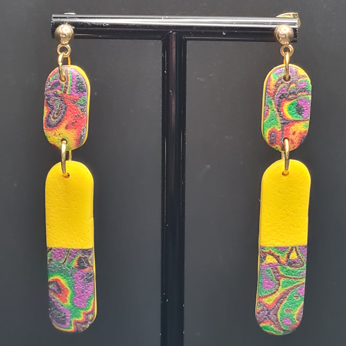 CCC Polymer Earrings Psychedelic Shades