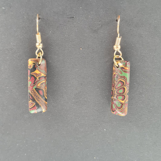 CCC Polymer Earrings Terracotta / Orange / Green