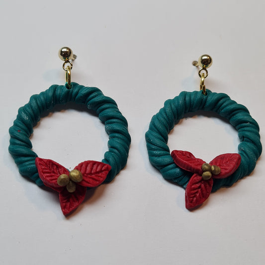CCC Polymer Earrings Christmas Garland