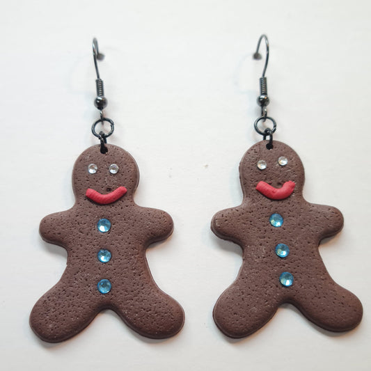 CCC Polymer Earrings Christmas Gingerbread figure