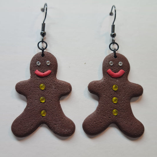 CCC Polymer Earrings Christmas Gingerbread figure